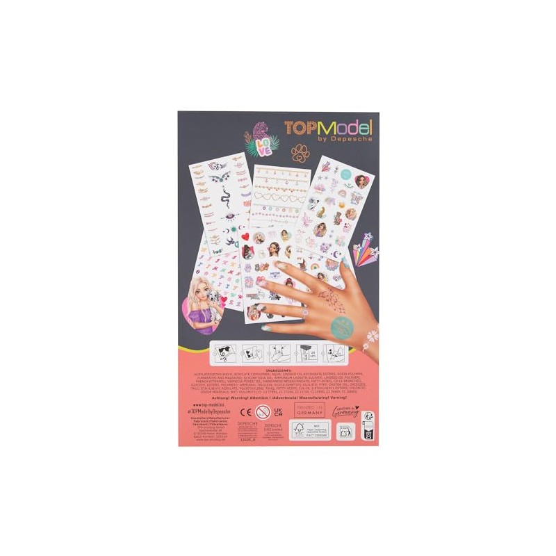 Depesche TOPModel 13225 Tattoo Pad for Children, with 6 Sheets