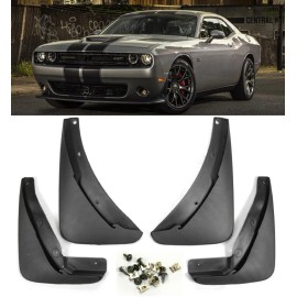 SDeelCase 4 Pcs Set Front & Rear Fender Splash Guard Mud Flap For 15-23 Dodge Challenger