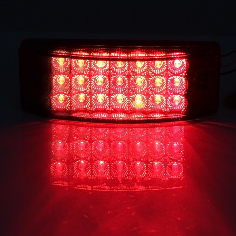 Partsam 2Pcs Red 6" LED Rectangle Side Marker and Clearance
