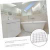 iplusmile 1 Set Grid Design Shower Curtain Kit Black and