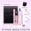 Lash Clusters Kit Natural Eyelashes Individual D-Curl Soft Cluster Lashes