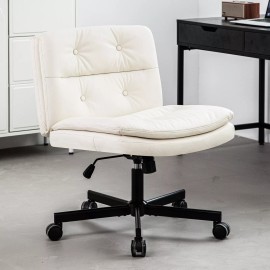 Unbranded Large Size Swivel Home Office Desk Chair Armless Office Room Chair