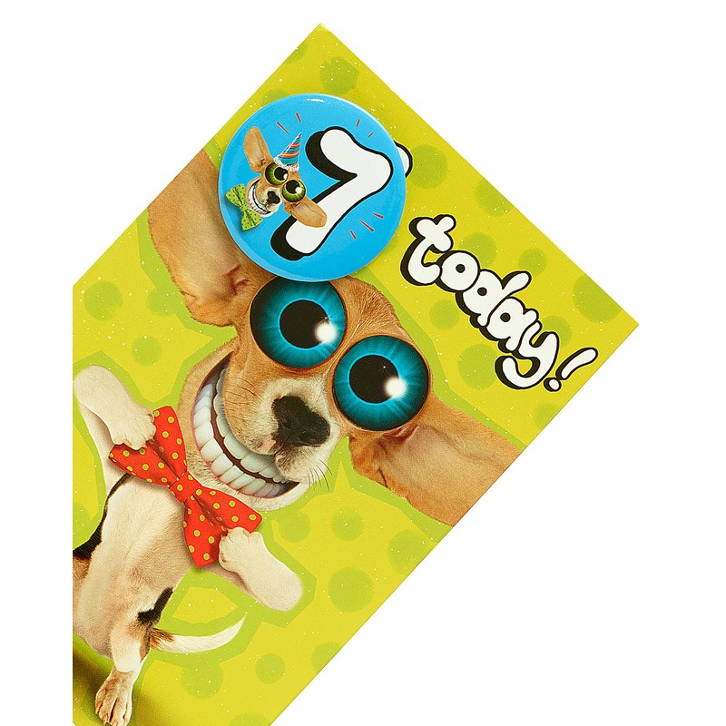 UK Greetings 7th Birthday Card for Boy - Funny Dog