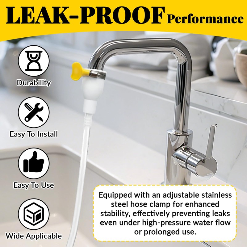 Faucet Hose Adapter for Sink, 10 FT Transparent PVC Extra