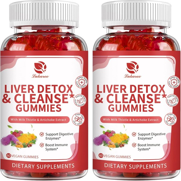Lukaree Liver Cleanse Detox & Repair Gummies - Milk Thistle,