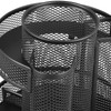 Rotating Pen Holder Black Mesh 7 Compartments Strong Metal Rotating