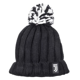 Cappello Ponpon con Interno in Cotone, Logo in Gomma Applicato, Misura Baby 0-24 Mesi. Prodotto Ufficiale Juventus 131410