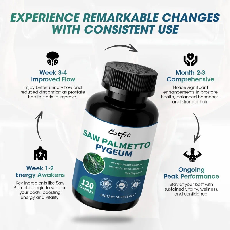 Catfit Saw Palmetto 500mg Suplemento Próstata 120 Cápsulas