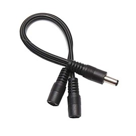 OMNIHIL DC Barrel Plug Splitter 2.1mm x 5.5mm, 1 Male Plug to 2 Female Jack