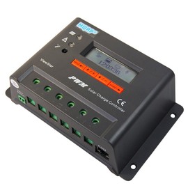 HQRP 12V / 24V 20 Amp Solar Power Charge Controller/Regulator 20A for Solar Home System 300W / 600W with LCD Screen and HMI Plus Sun Meter