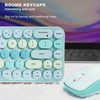 Keyboard Mouse Combo 2.4GHz Wireless Cute Retro 68 Round Keycaps