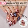 HOMSERA Handmade Press on Nails Medium Almond Fake Nails with