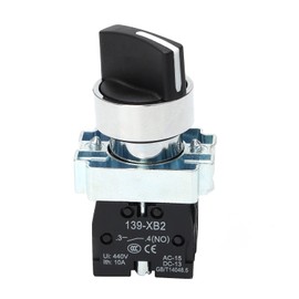 STARELO 22mm Selector Switch 3 Position Maintained 2NO Latching Rotary Selector Switch 10A 440V XB2-20X/31.(3 Position Maintained)