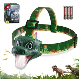 EverBrite Kids Dragon Headlamp with RGB Lights, LED Headlamp with Roar & Silent Mode, Batteries Included,Fun Hands-Free Head Light for Boys & Girls, Great Gift for Birthday, Camping, Outdoor Play
