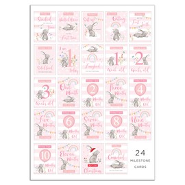 Design by Violet Baby Milestone Cards Pack of 24 Keepsake Moments Baby Shower Gifts Boy or Girl Unisex Milestone Baby Cards for New Parents Pregnancy Gifts and Keepsake