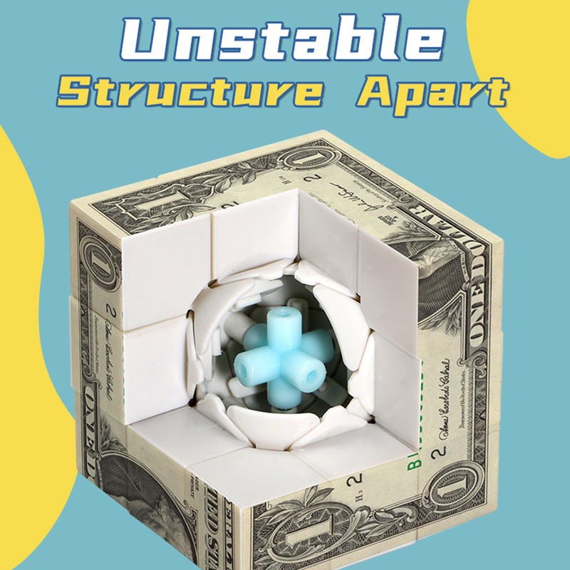 3x3 Speed Cube, One-Dollar Notes Bill Pattern UV Printing Cube
