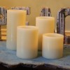 EcoGecko Set of 4 Flameless LED Pillar Candles Timer Real