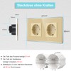 CNBINGO Glass Double Socket Flush-Mounted in Gold - Double Schuko