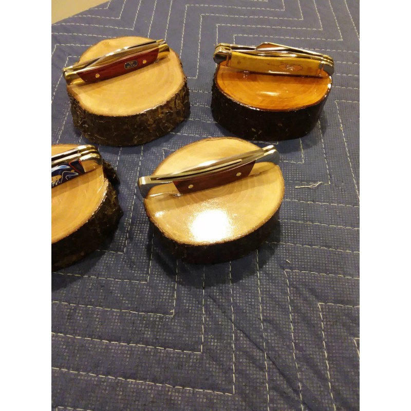 2-- KNIFE DISPLAY STANDS, SOLID PEAR WOOD