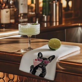 Cabana Bro French Bulldog Gifts Kitchen Towels, French Bulldog Gifts for Women Men Decorative Hand Towels for Bathroom, Funny Frenchie Cocktail Dish Tea Towels for Kitchen, 16x24 Inch