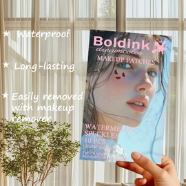 Boldink 10pcs Makeup Patches,Face Makeup Patches,Beauty Face Makeup,Watermelon Patches,Waterproof Watermelon Patches,Temporary Facial Watermelon Patches For Women.