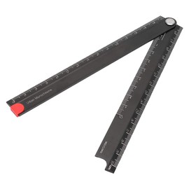 Tbest Foldable Ruler 12 Inch Rulers Folding Aluminum Alloy Ruler 0 300Mm Ruler Simple 90°Folding Metal Stationery Rule