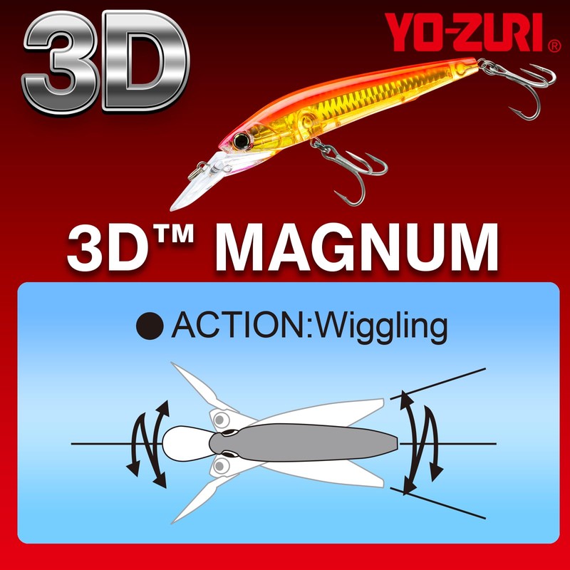 YO-ZURI Saltwater Lure 3D Magnum Sinking 160mm, Color: Shad