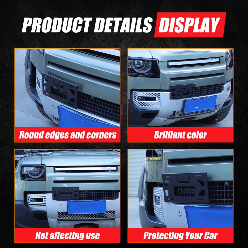 dreamcar2022 Aluminum Bumper Tow Hook License Plate Mount Bracket For