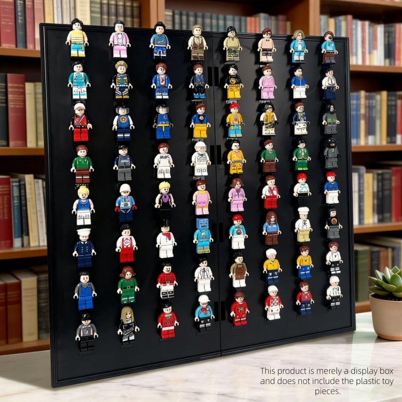 Minifigure Display Board,64 Slots Minifigure Display Shelves