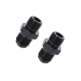 MACHSWON 2pcs 6AN Male Flare to 1/4 NPT Pipe Fitting Adapter Aluminum Union Connector Straight Black