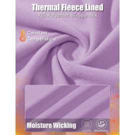 MAGCOMSEN Womens Undershirts Fleece Tops Long Sleeve Workout Shirts Athletic Hiking Thermal Base Layer Warm Purple