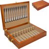Silverware Storage Box Solid Wood with Lid, Silverware Organizer with