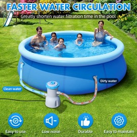 KimFilter Standard Series Above Ground Pool Filter Pump - 800 GPH Flow Rate | Rapid Circulation & Micro-Debris Filtration, Pool Cartridge Filter Pump System - Keep Water Crystal Clean & Clear - Blue