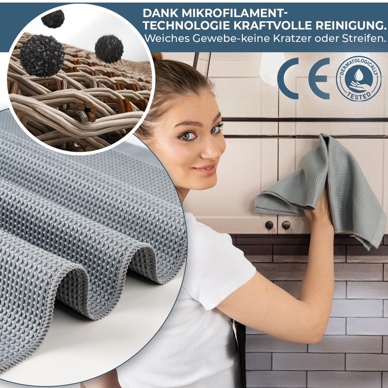 Silva Premium Qualität Mikrofasertücher | Streifenfreie Badeputztücher | Reinigungstücher für