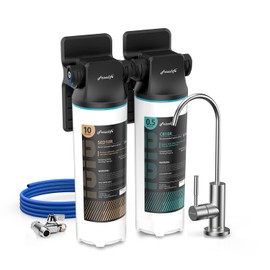 Frizzlife DW10F Under Sink Water Filter System with Brushed Nickel Faucet, NSF/ANSI 53&42 Certified Elements, Reduces 99.99% Lead, Chlorine, Fluoride, Bad Taste & Odor, 0.5 Micron, USA Tech Support