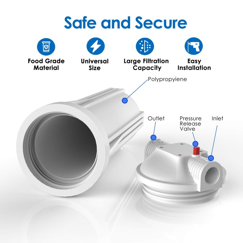 SimPure Whole House Water Filter Housing, Inline Water Filter for