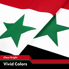 Syria Flags 20 Pack, 8.2 * 5.5 Inch Small Handheld Syrian Flags with Sticks, Durable Flags of Syria for National Day Festivals Sports Decoration