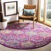 SAFAVIEH Madison Collection 6'7" Round Fuchsia/Blue MAD144F Boho Chic Damask