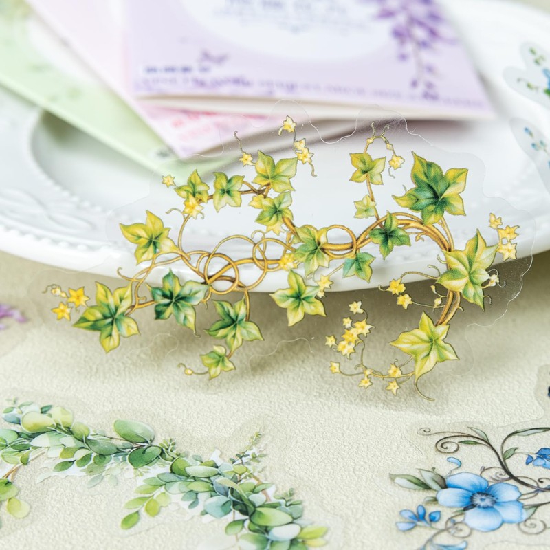 Collage Material Seals, Assorted Design Paper (Flower Room)