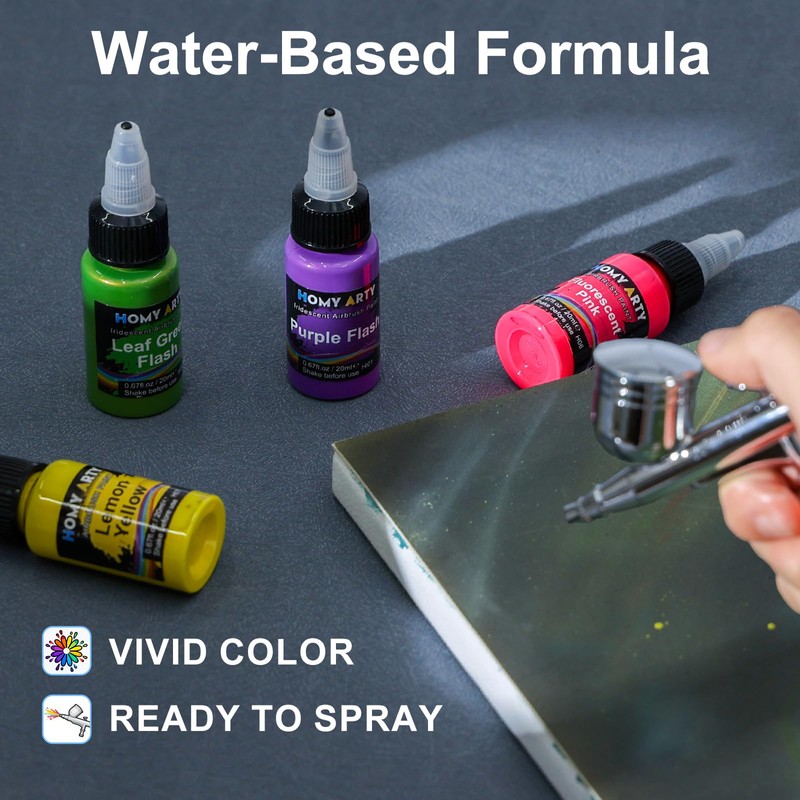 HOMY ARTY Airbrush Paint - 42 Colors with 6 Thinner