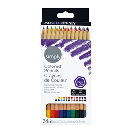 Daler-Rowney Simply Hex Colouring Pencil Set, 24 Assorted Colours, Ideal for Entry-Level Artists & Hobbyists