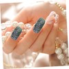 WOONEKY Short Cat Eye Fake Nails for Autumn Winter Stylish