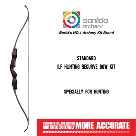 New Sanlida Hermit X8 Standard ILF Takedown Hunting Recurve Bow for Adults and Hunters, 60 Inch Wooden Recurve Bows Package for Outdoor, Hunting and Practice 25-60Lbs RH Only (30Lbs)