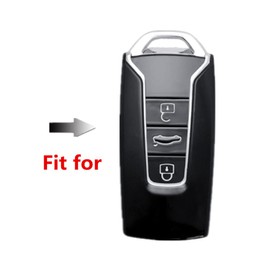 Happyit Zinc Alloy Car Key Cover for Volkswagen VW Touareg 2018-2022 3-Button Remote Control Keyless Shell Protect (Matte Colour)