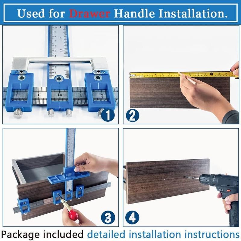 Cabinet Hardware Jig, Cabinet Handle Jig with Automatic Center Punch,