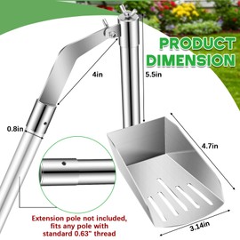Moxweyeni Gutter Cleaning Tools Gutter Scoop for Removing Leaves and Debris from Roof, Clean Shovel for Garden Ditch Villas, Easy Remove Leaves Debris, Fits Standard Telescopic Rod (Rod Not Included)