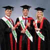 4Pcs White Senior 2025 Sash with Green Printing Letters, 2025
