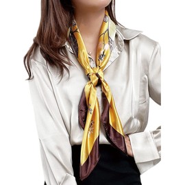 FAIRYGATE Seidenschal Damen Bandana Satin Luxus Seidentuch aufwändig bedrucktes Tuch 90 cm x 90 cm harmonische Farben Damentuch Schaltuch DA2514