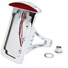 HTTMT MT301-CD Chrome Flat Side Mount License Plate Bracket w/LED Tail Brake Light 7/8 Inches or 1 inch Axle Compatible with Suzuki Kawasaki V-Star Vstar 950 1100 1300 Classic Tourer