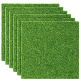 Gsbnjuy 6 Pcs Artificial Garden Fake Grass 15 x 15cm Fairy Artificial Grass